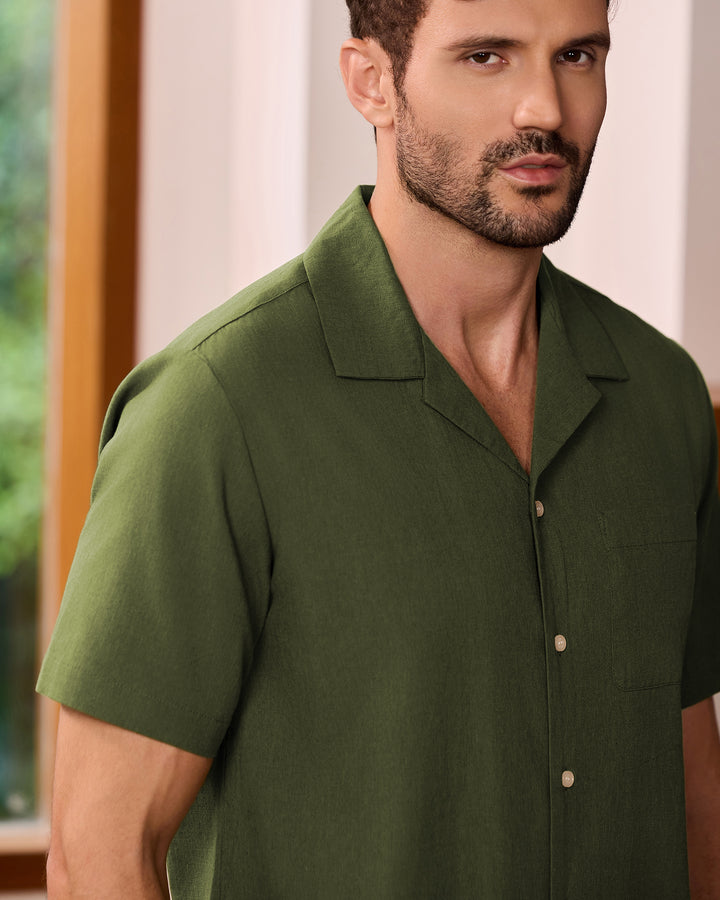 Retro Cuban-Collar Shirt
