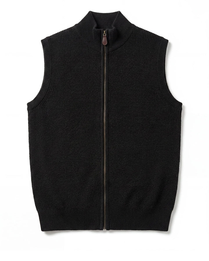 Wool Blend Full-Zip Vest