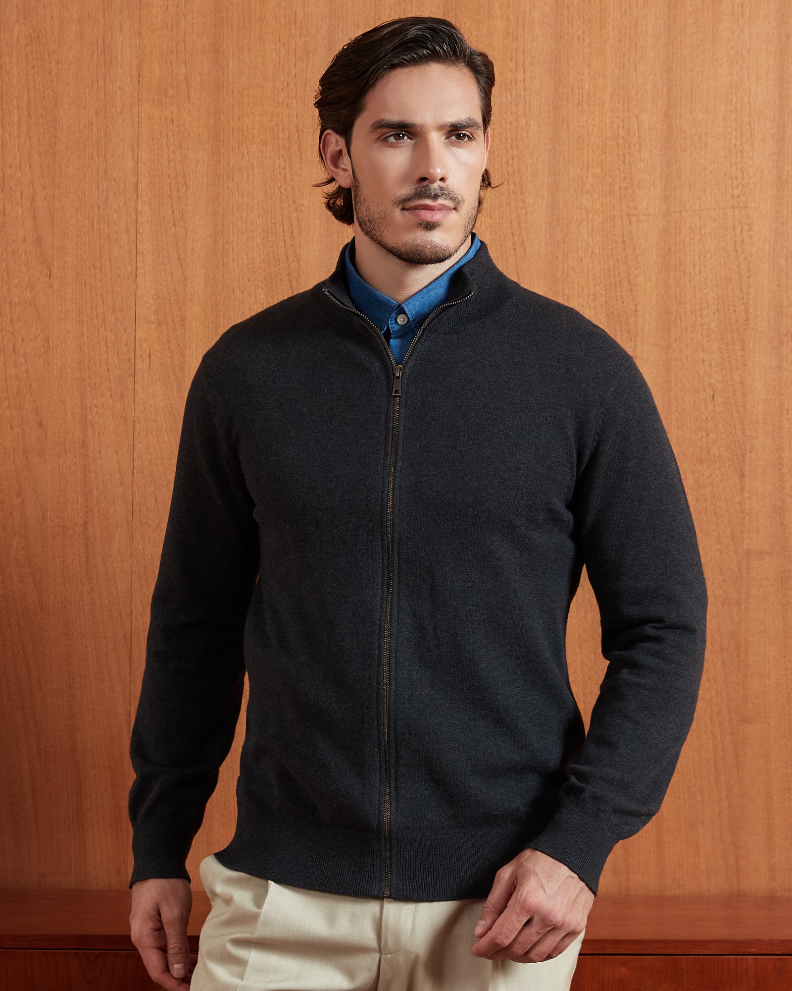 Kallspin Cotton Full-zip Cardigan - Premium Men's Clothing