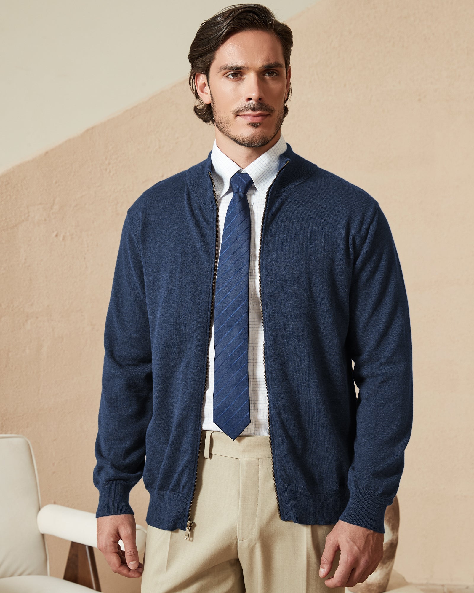 Kallspin Cotton Full-zip Cardigan - Premium Men's Clothing