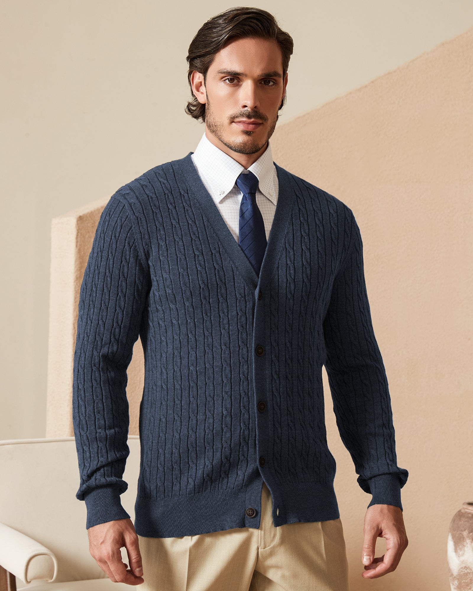 Kallspin Cotton Cable-Knit Cardigan - Premium Men's Clothing