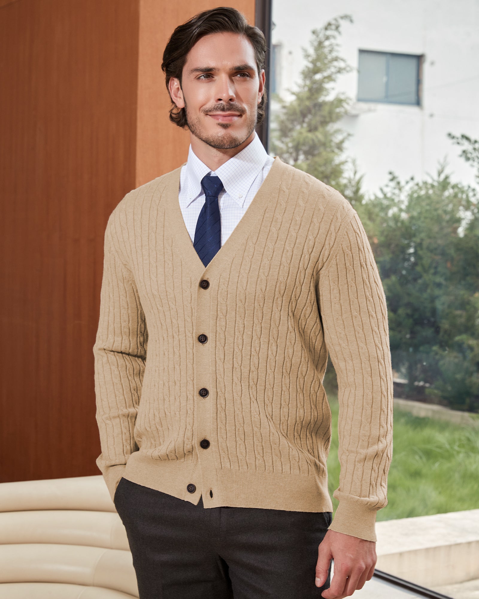 Kallspin Cotton Cable-Knit Cardigan - Premium Men's Clothing