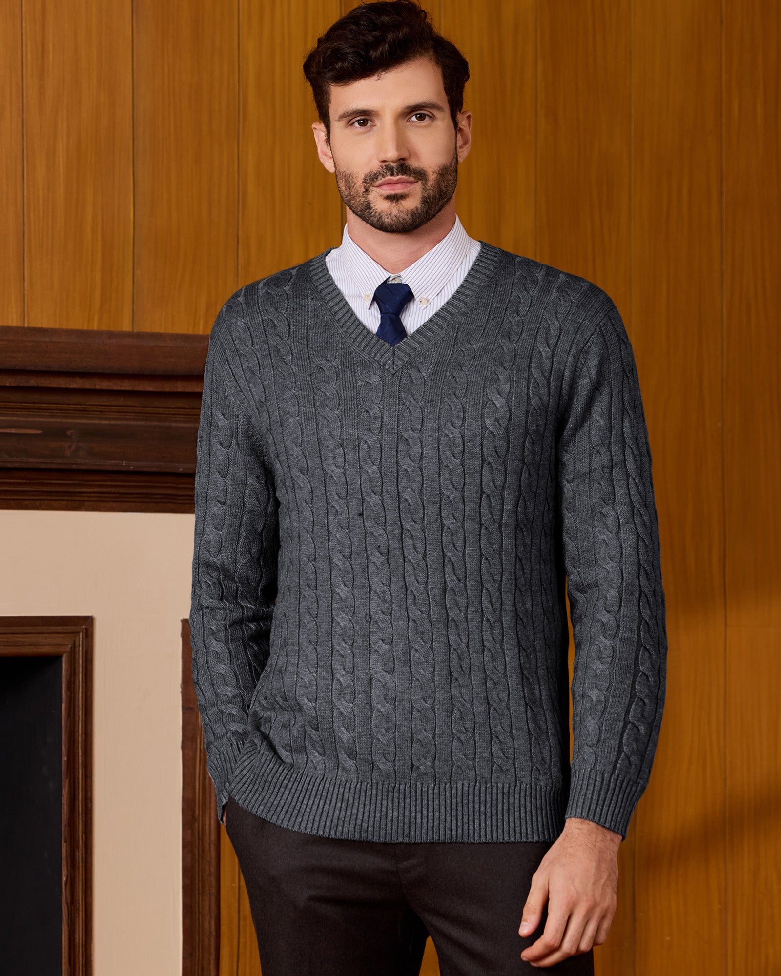 Kallspin Cable-Knit Wool Pullover Sweater - Premium Men's Clothing
