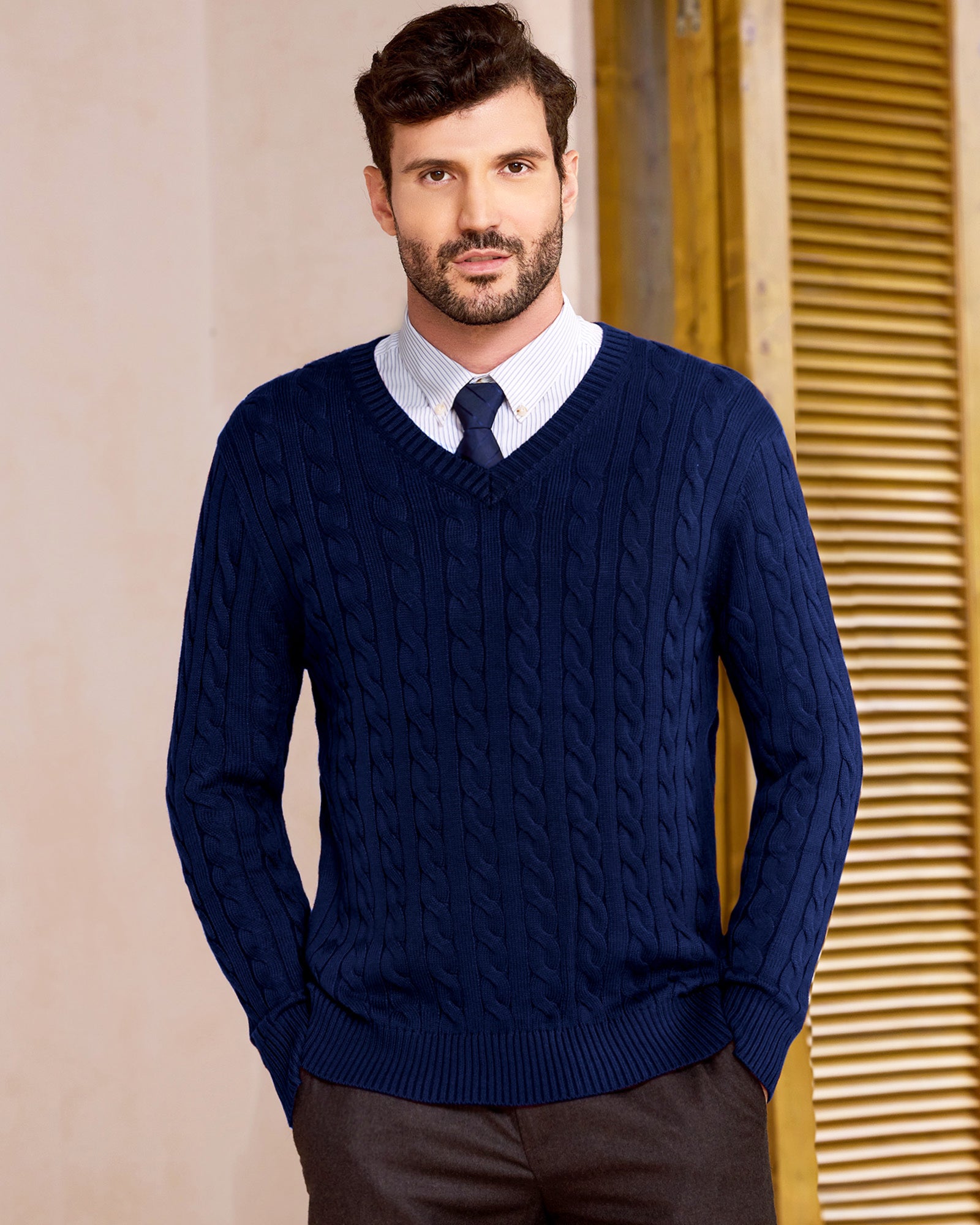 Kallspin Cable-Knit Wool Pullover Sweater - Premium Men's Clothing