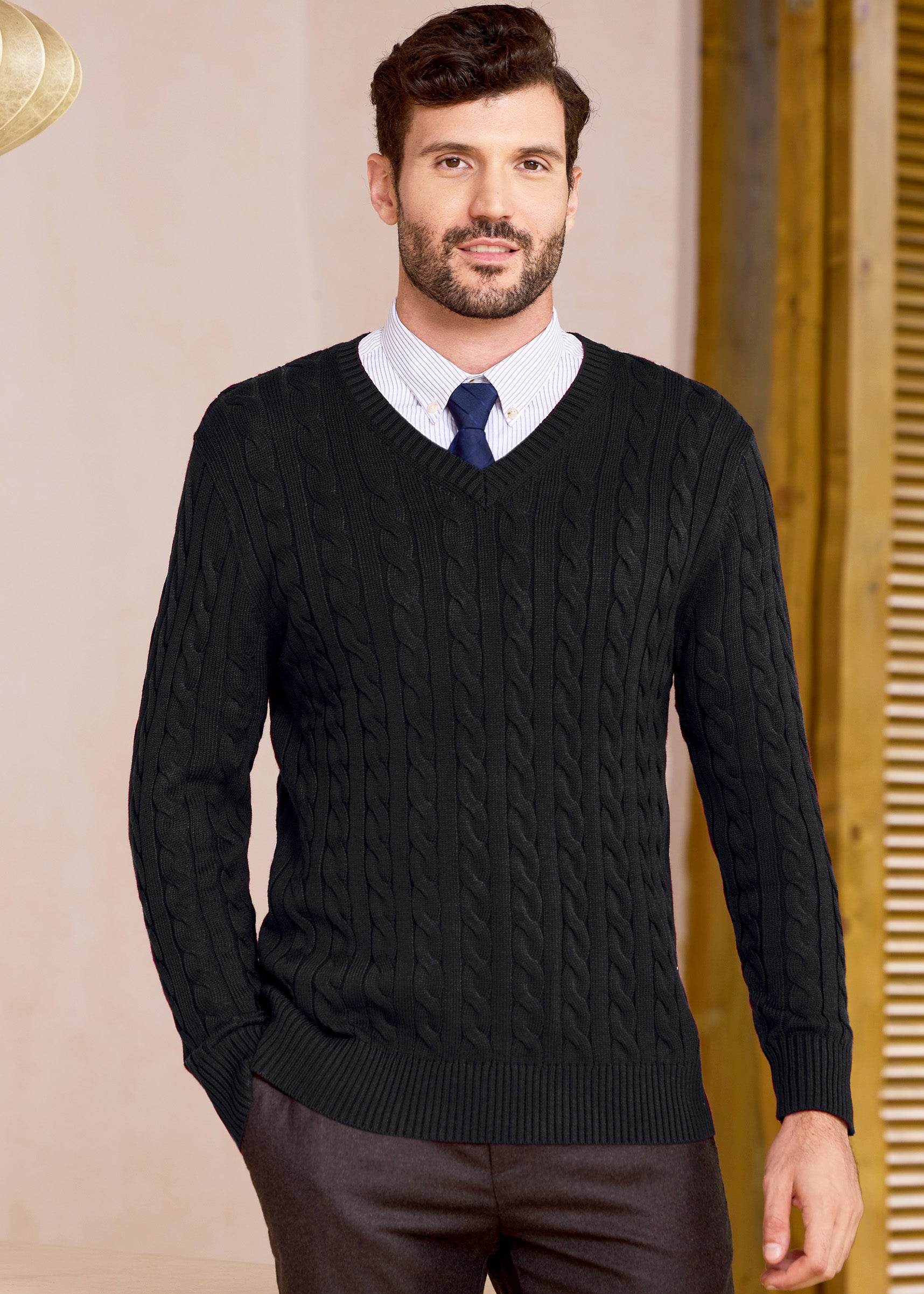 Kallspin Cable-Knit Wool Pullover Sweater - Premium Men's Clothing
