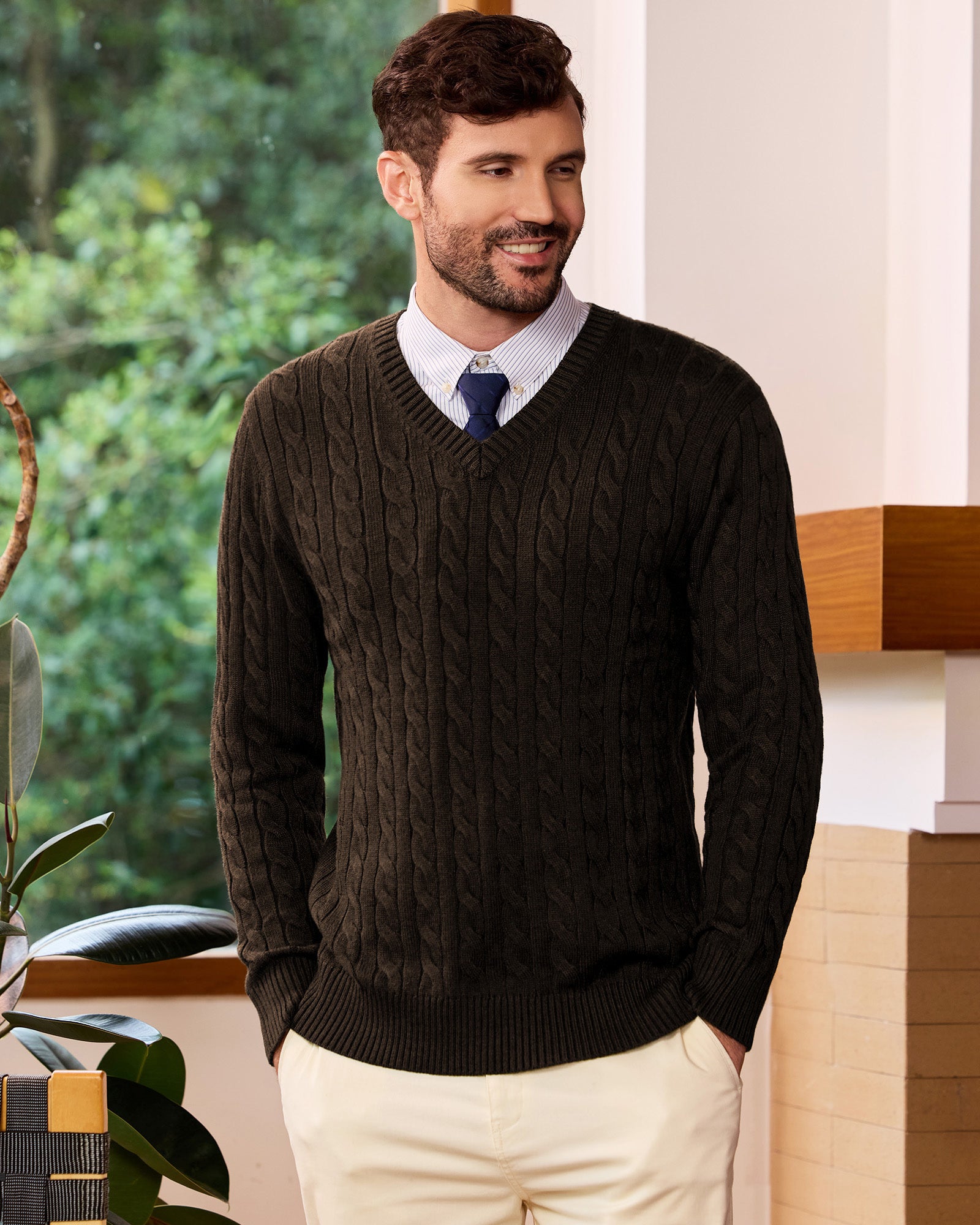 Kallspin Cable-Knit Wool Pullover Sweater - Premium Men's Clothing