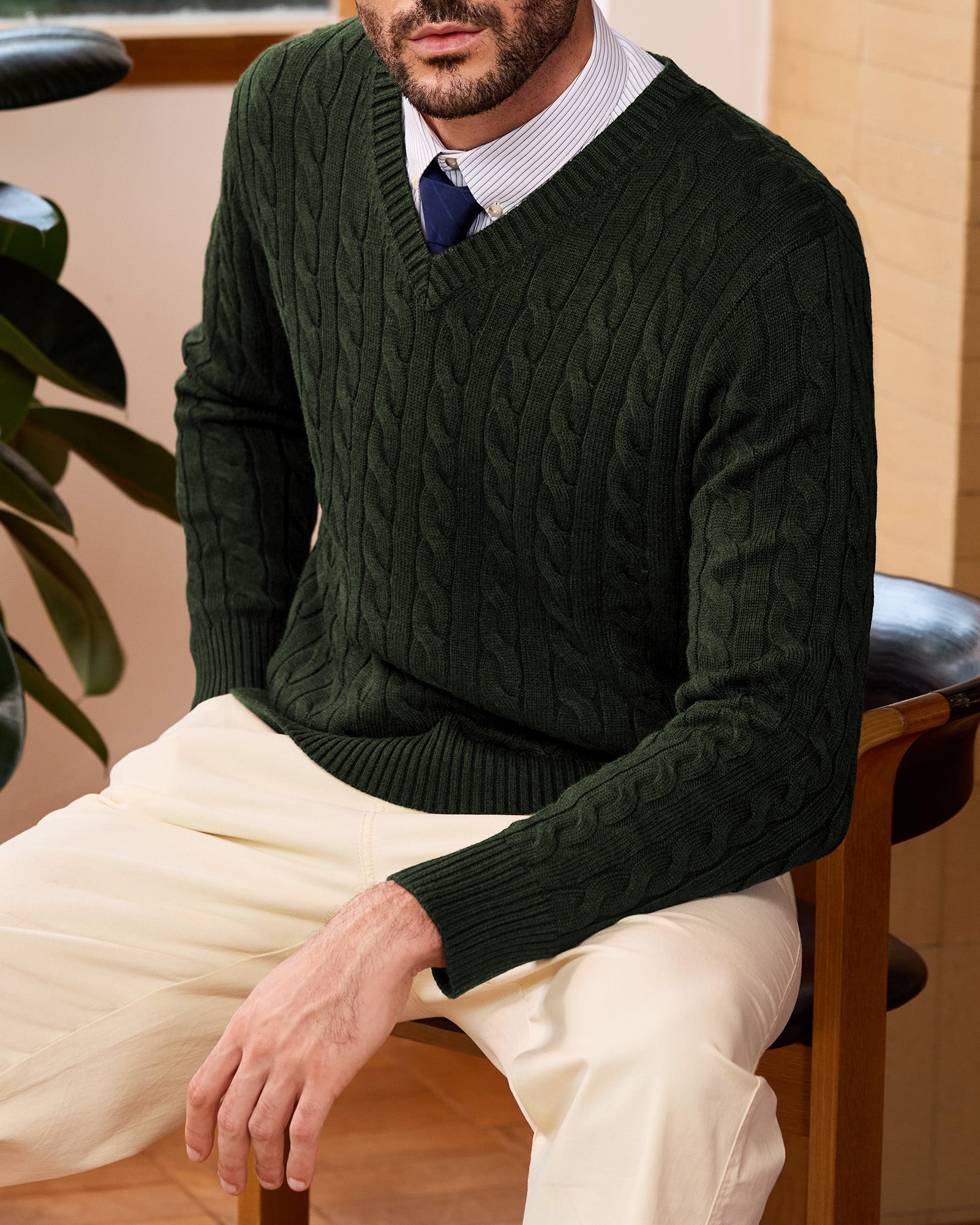 Kallspin Cable-Knit Wool Pullover Sweater - Premium Men's Clothing