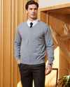 Cotton V-neck Pullover