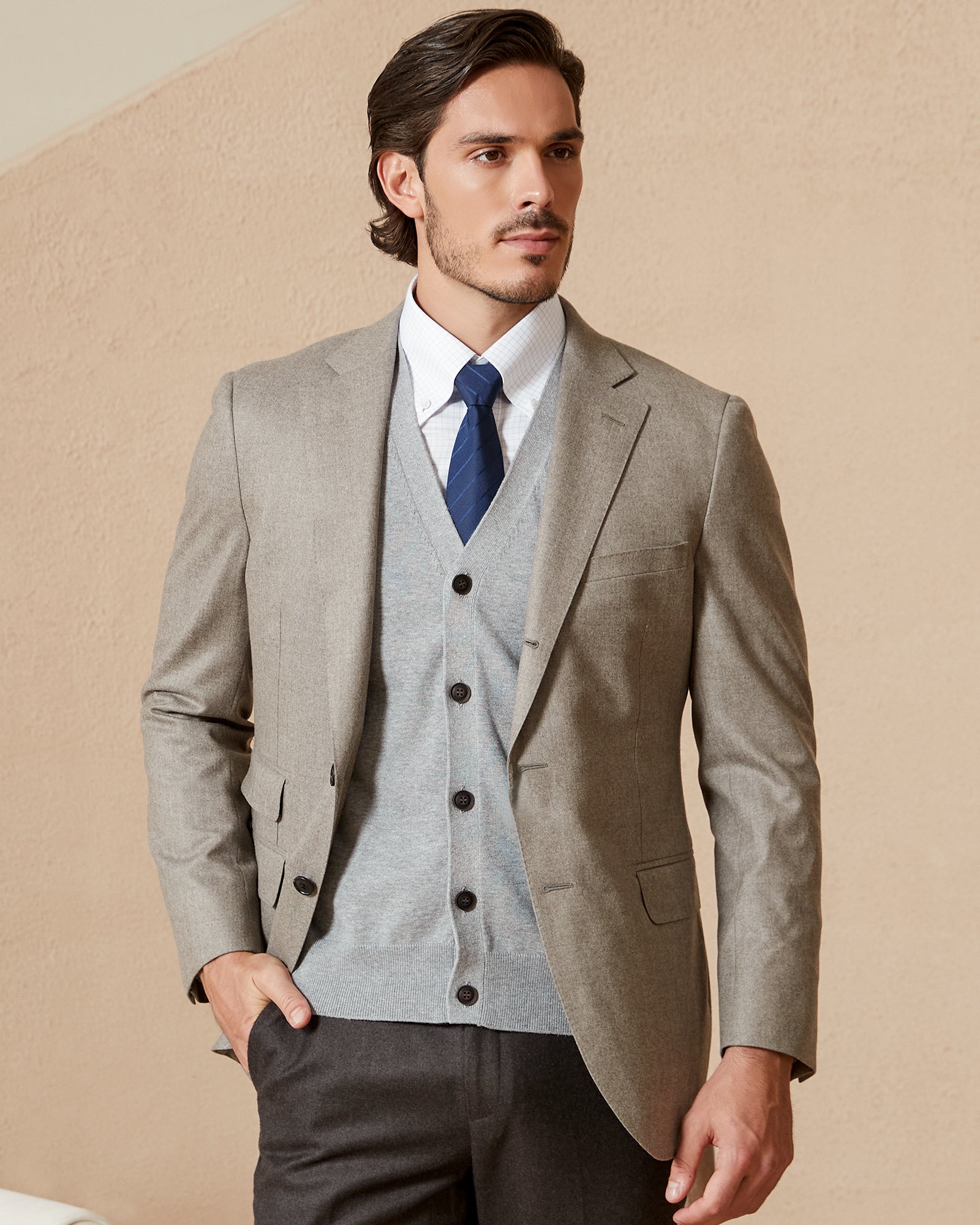 Kallspin Cotton Button Down Vest Cardigan - Premium Men's Clothing