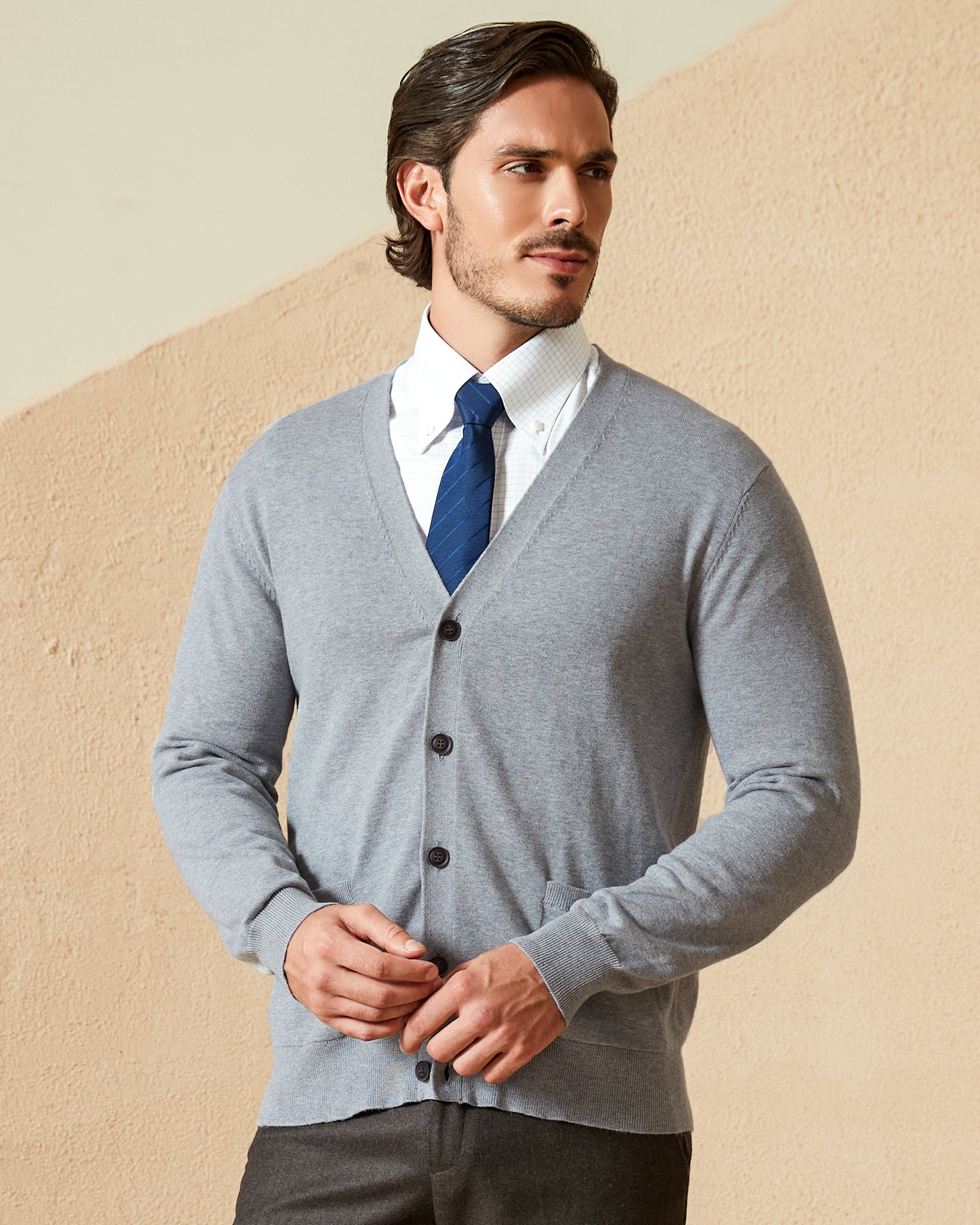 Kallspin Cotton Button Down Cardigan - Premium Men's Clothing