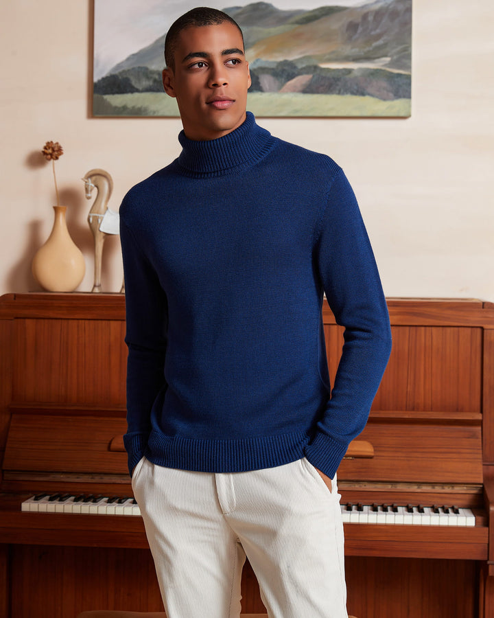 Wool Blend Turtleneck Pullover