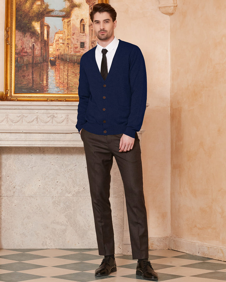 Wool Blend V-Neck Cardigan