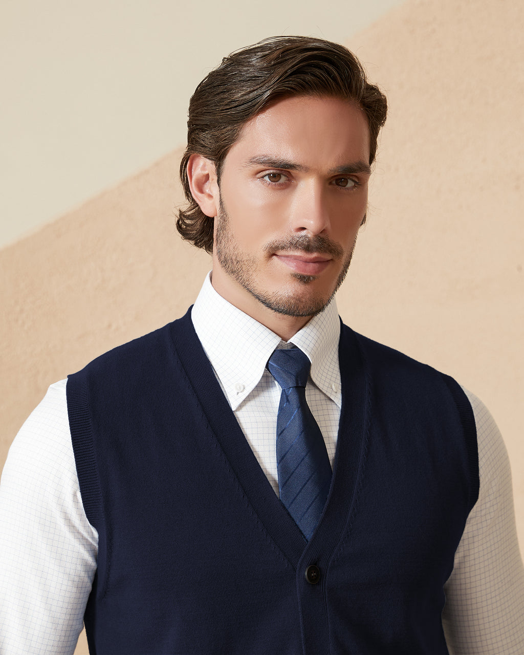 Kallspin Cotton Button Down Vest Cardigan - Premium Men's Clothing