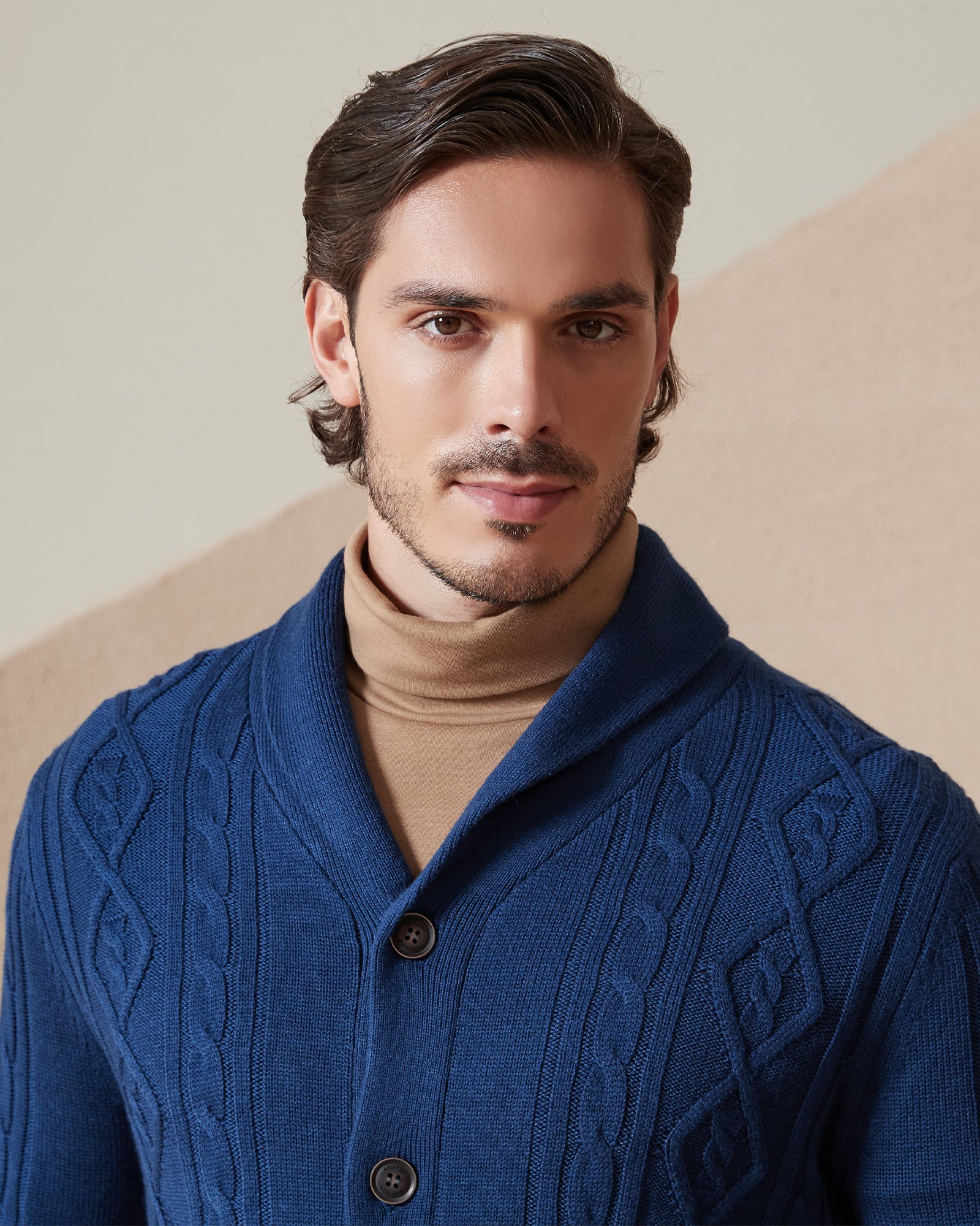 Kallspin Cabel-Knit Shawl-collar Cardigan - Premium Men's Clothing