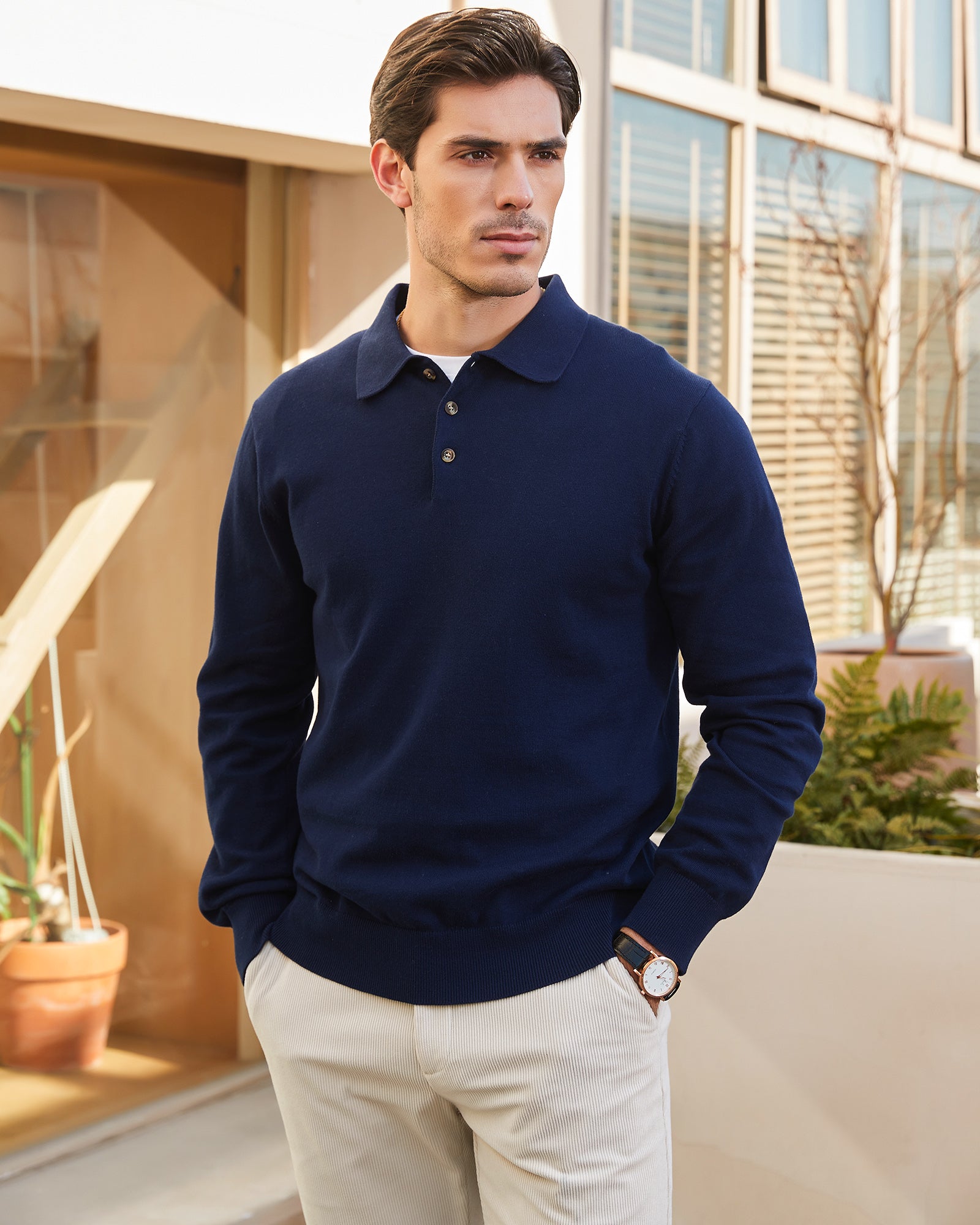 Kallspin Cotton Knitted Polo - Premium Men's Clothing
