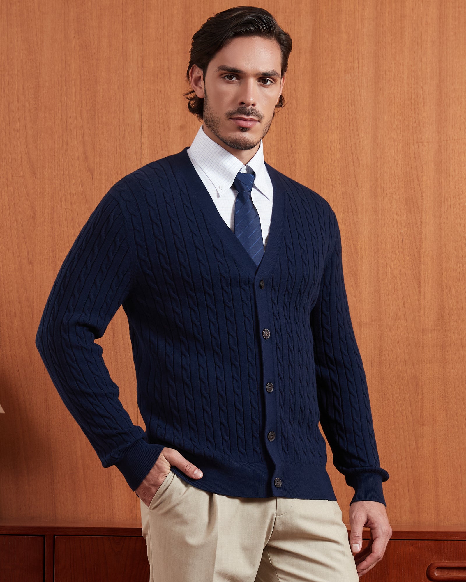 Kallspin Cotton Cable-Knit Cardigan - Premium Men's Clothing