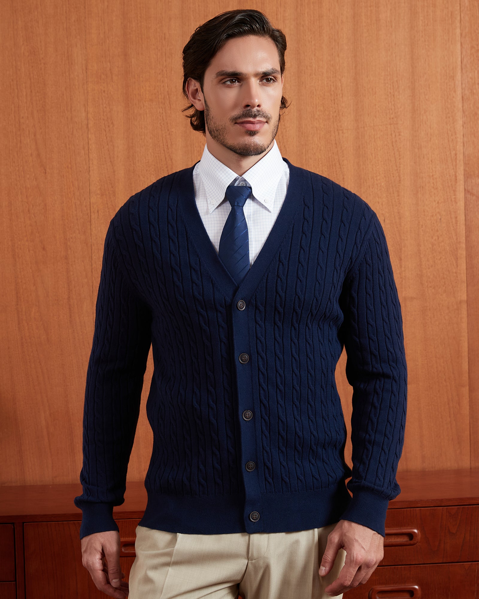 Kallspin Cotton Cable-Knit Cardigan - Premium Men's Clothing