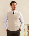 Wool Blend Cable-Knit Vest Pullover