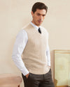 Wool Blend Cable-Knit Vest Pullover