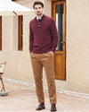 Wool Blend Quarter-Button Pullover