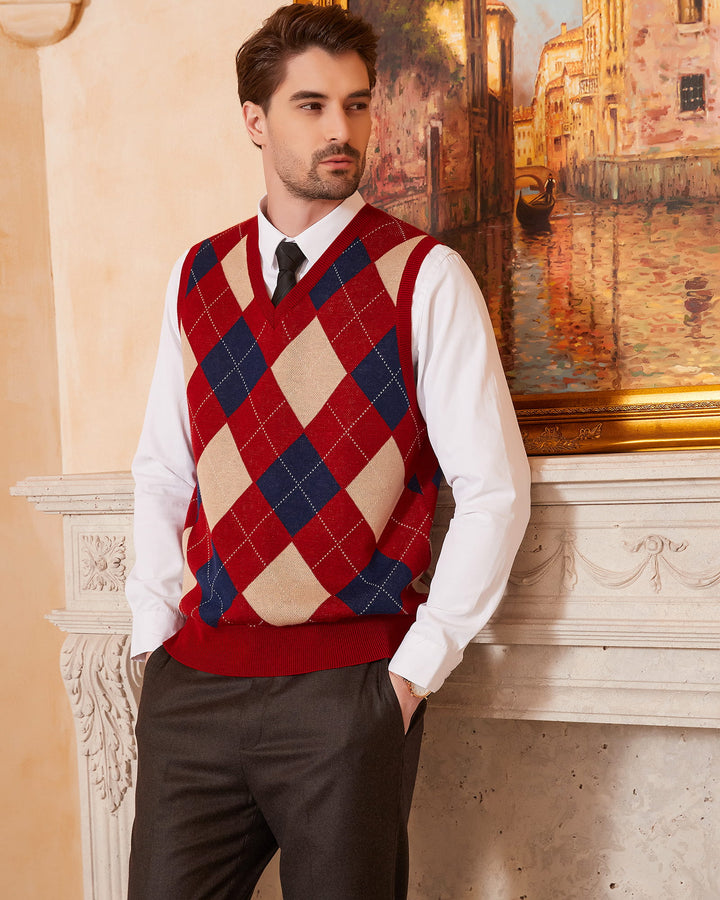 Argyle Wool Sweater Vest