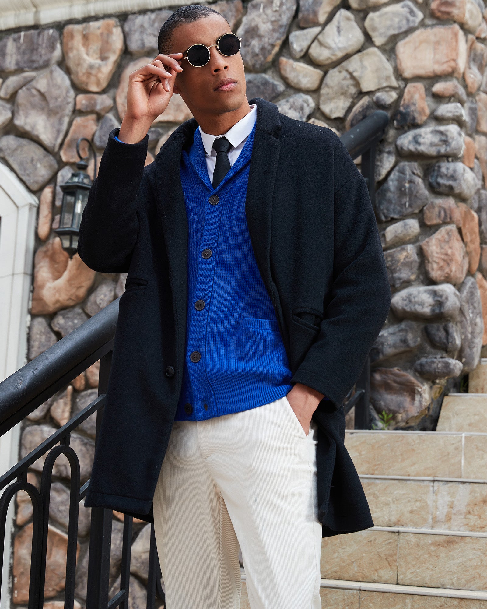 Kallspin Wool Blend Shawl-Collar Cardigan - Premium Men's Clothing