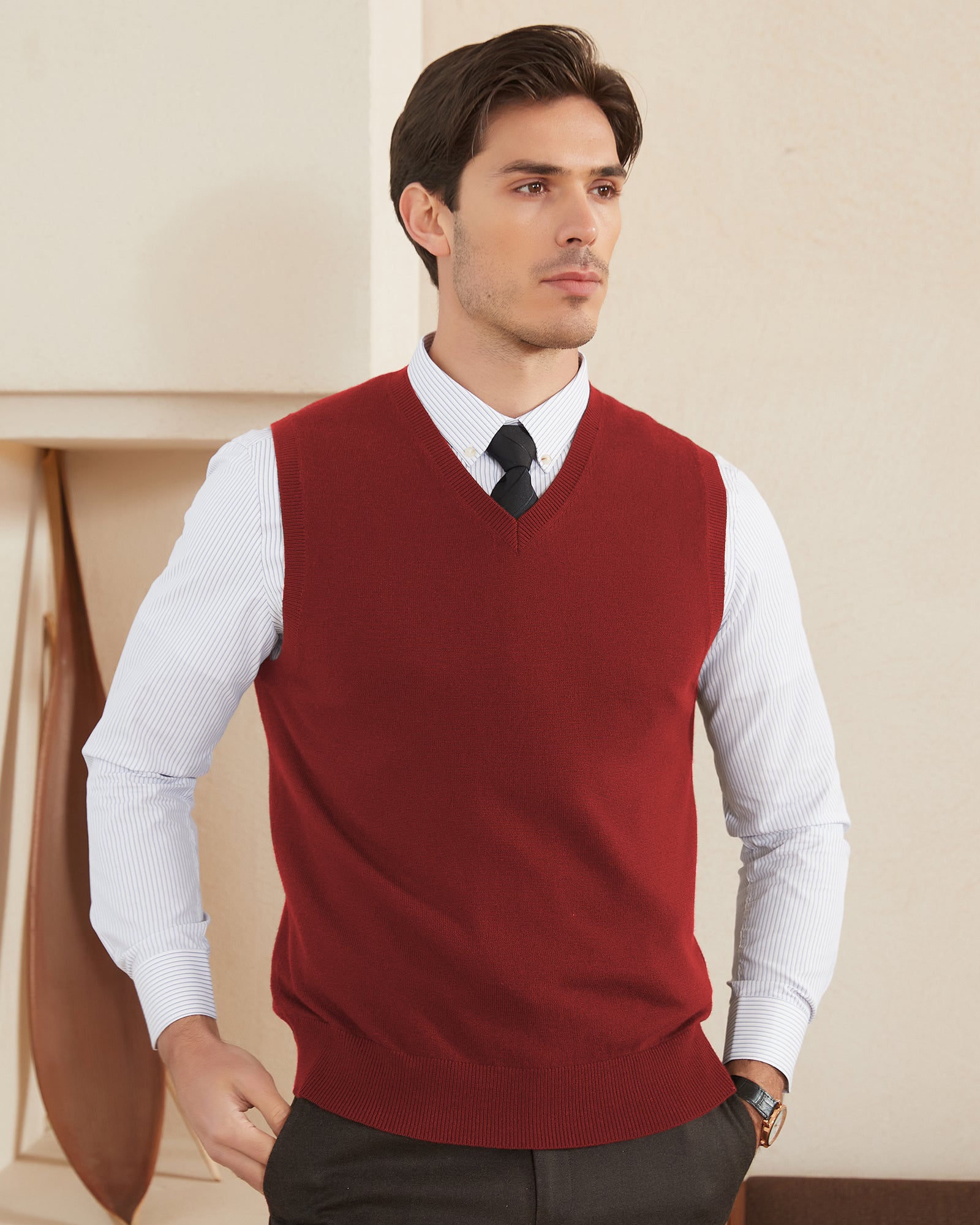 Kallspin Wool Blend Vest Pullover - Premium Men's Clothing