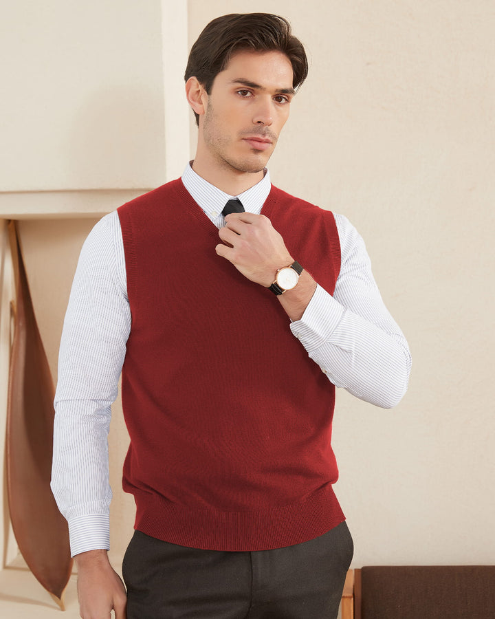 Wool Blend V-Neck Sweater Vest