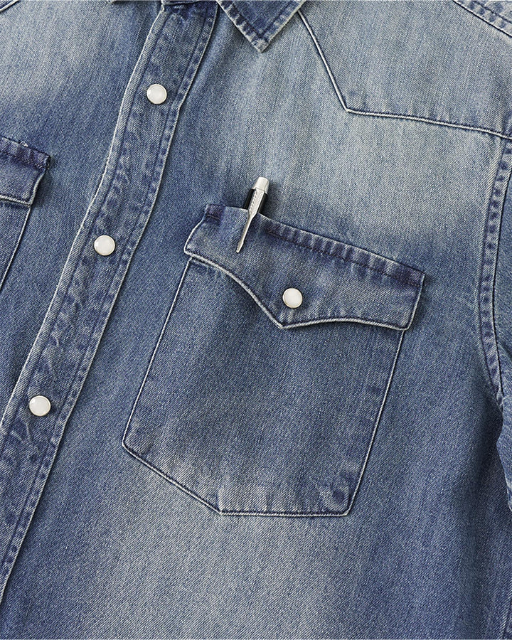 Washed Western Denim Shirt