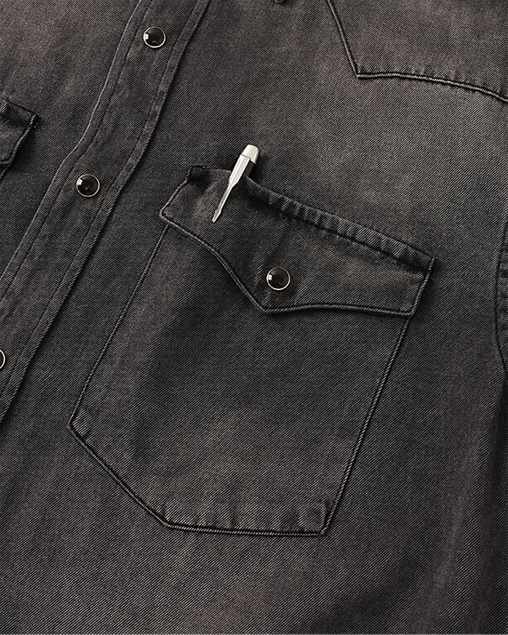 Washed Western Denim Shirt