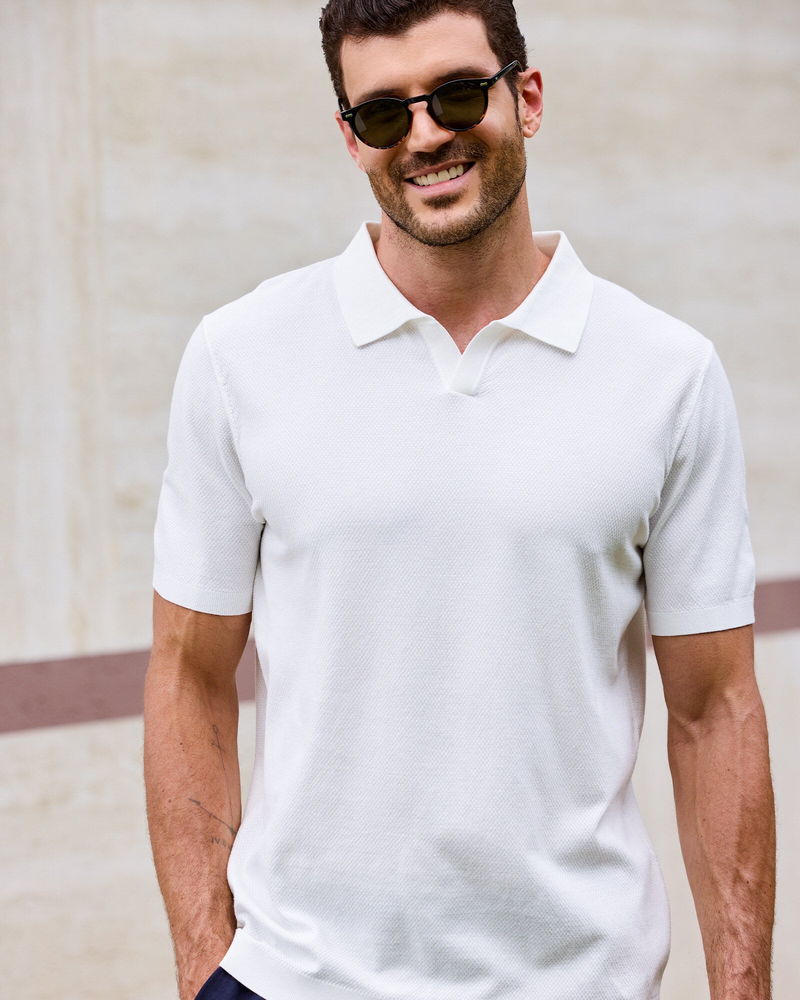 Kallspin Breathable Textured Polo - Premium Men's Clothing