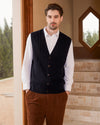 Wool Blend Cable-Knit Cardigan Vest