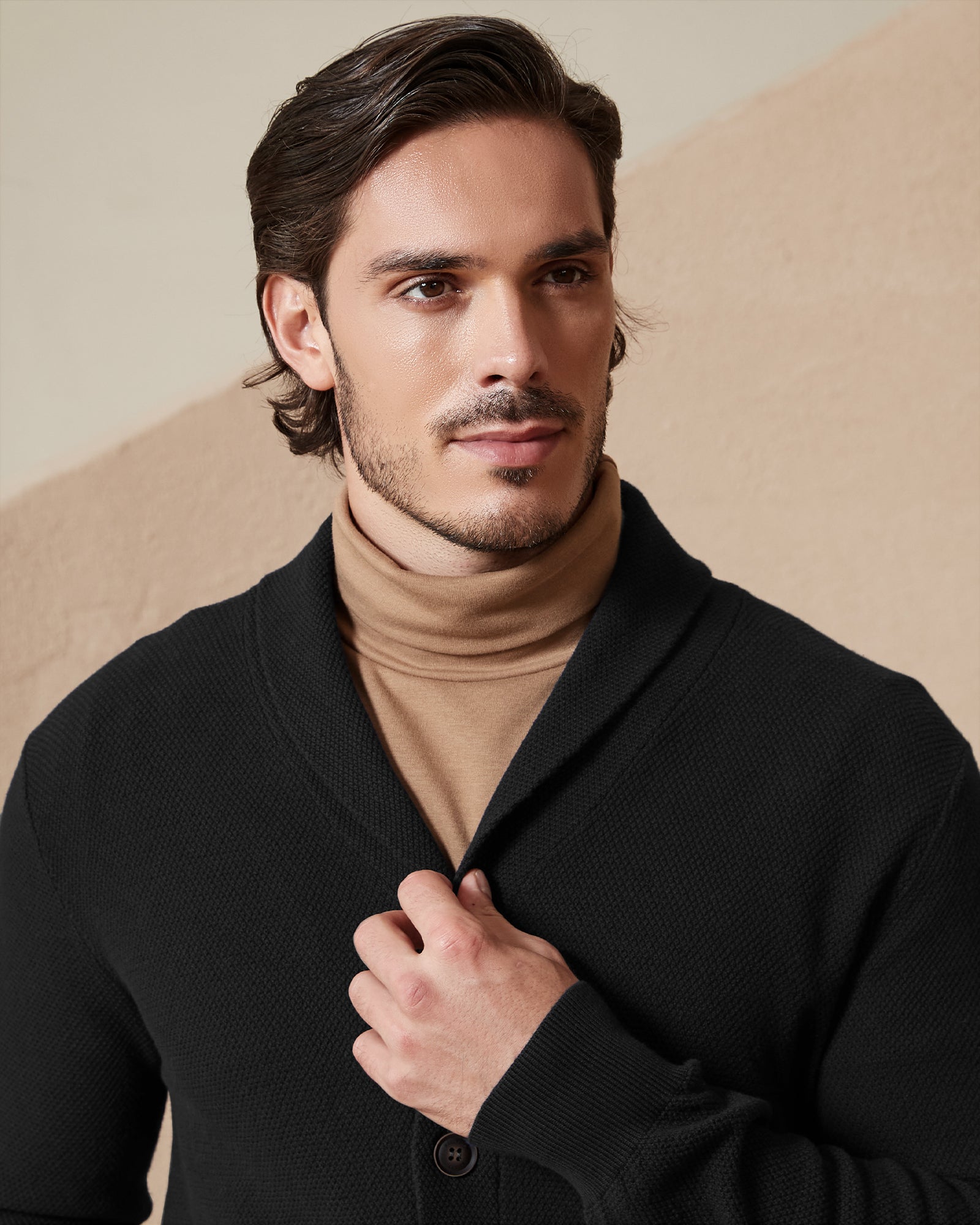 Kallspin Cotton Shawl-Collar Cardigan - Premium Men's Clothing