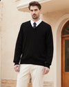 Wool Blend V-Neck Pullover Sweater