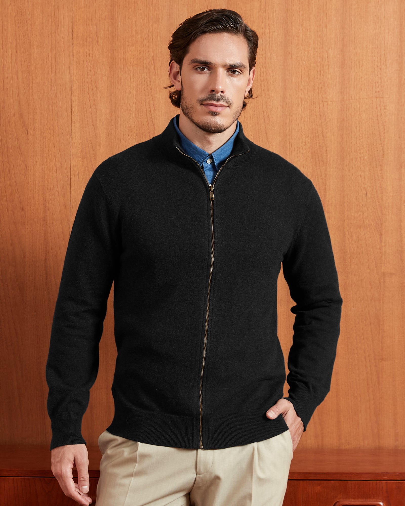 Kallspin Cotton Full-zip Cardigan - Premium Men's Clothing