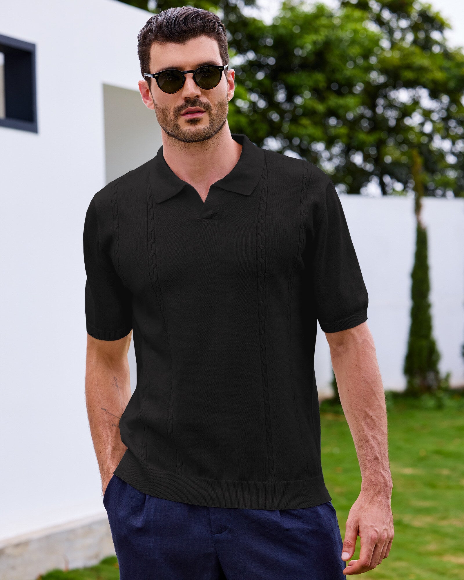 Kallspin Cotton Knit Polo Shirt - Premium Men's Clothing