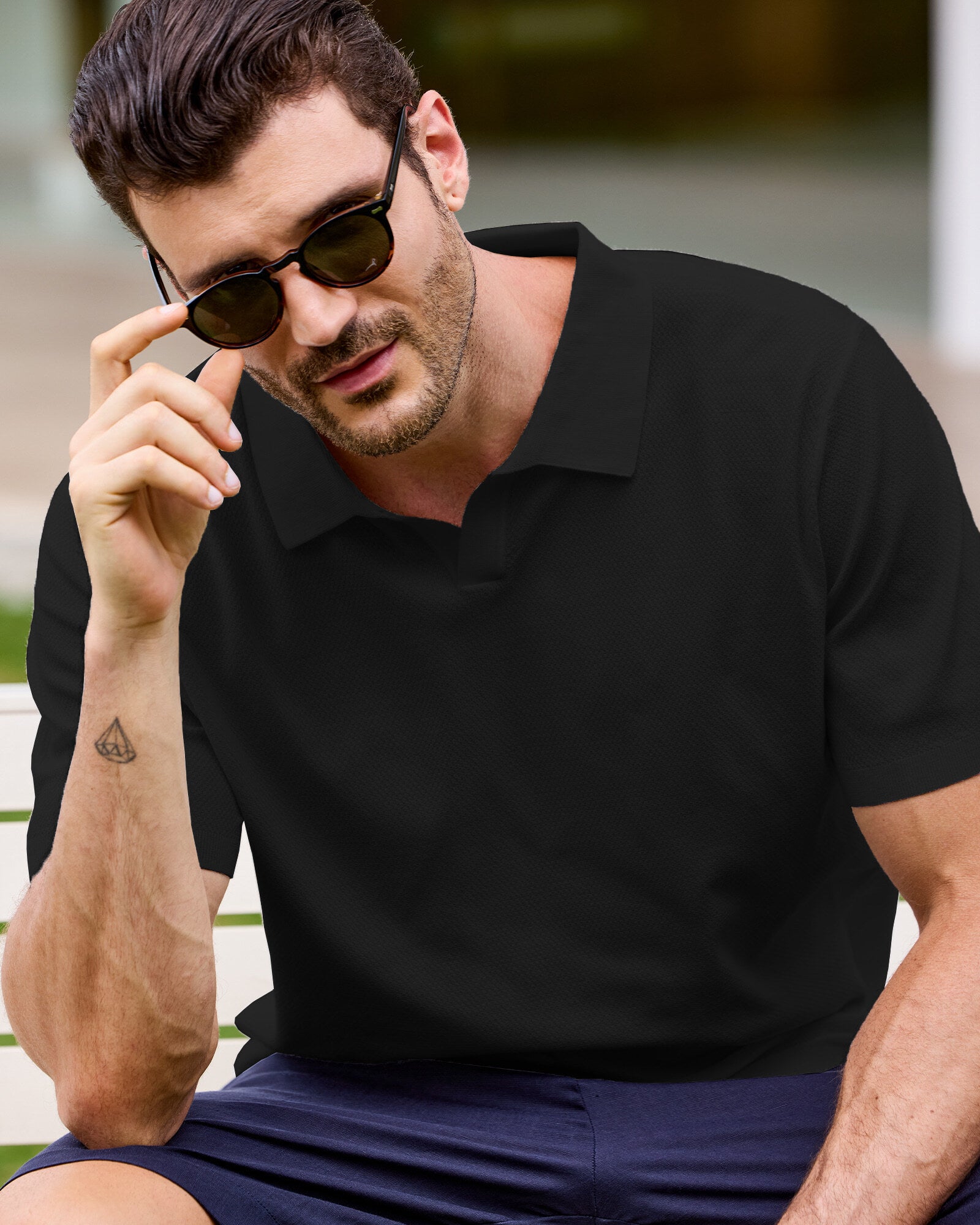 Kallspin Breathable Textured Polo - Premium Men's Clothing