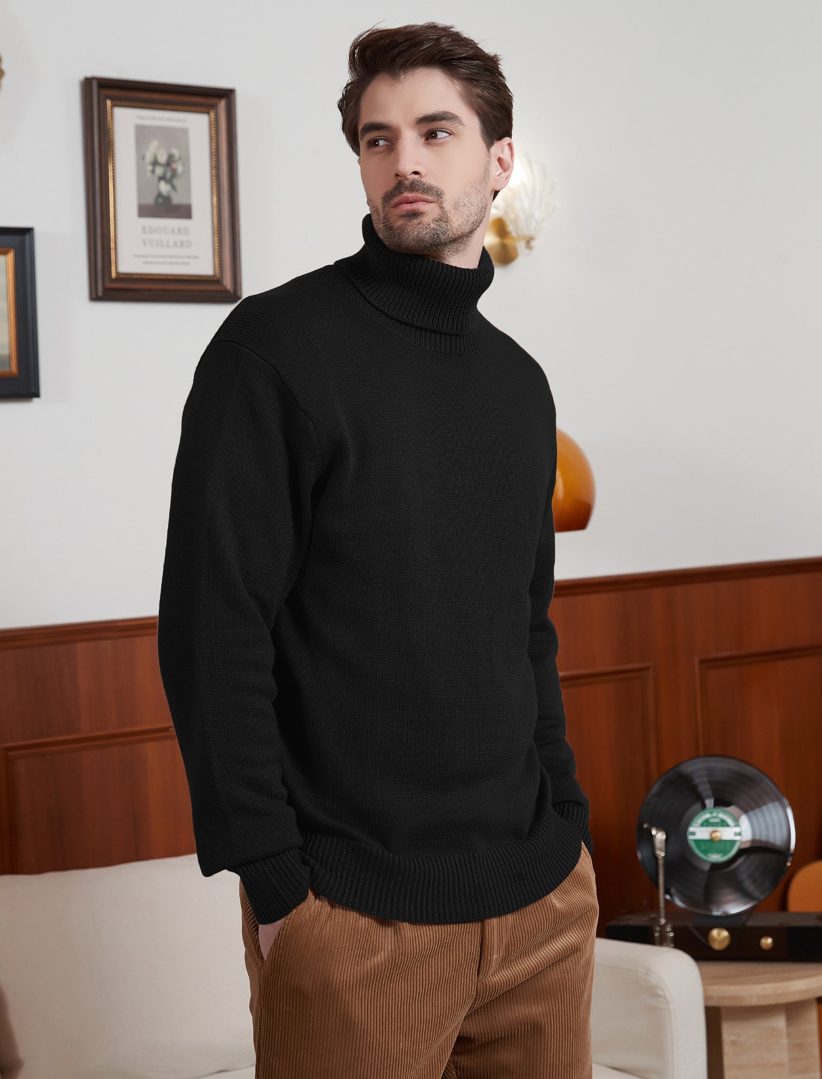 Kallspin Wool Blend Turtle Neck Pullover - Premium Men's Clothing