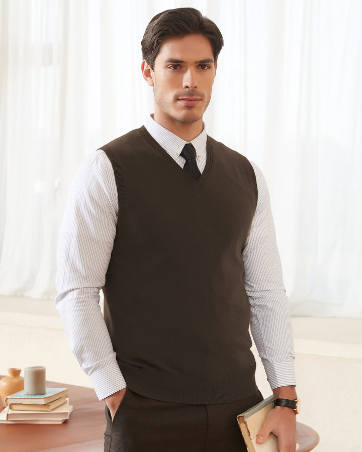 Wool Blend V-Neck Sweater Vest