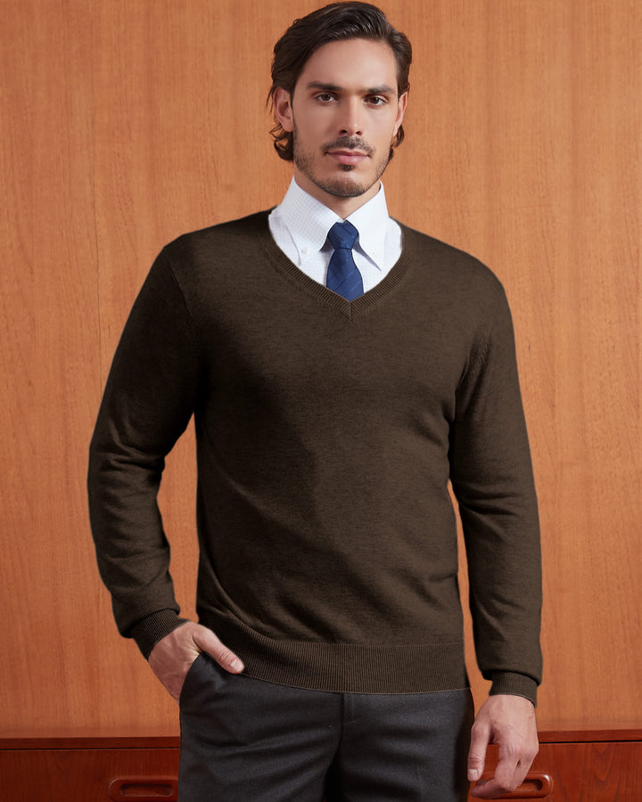 Wool Blend V-Neck Pullover