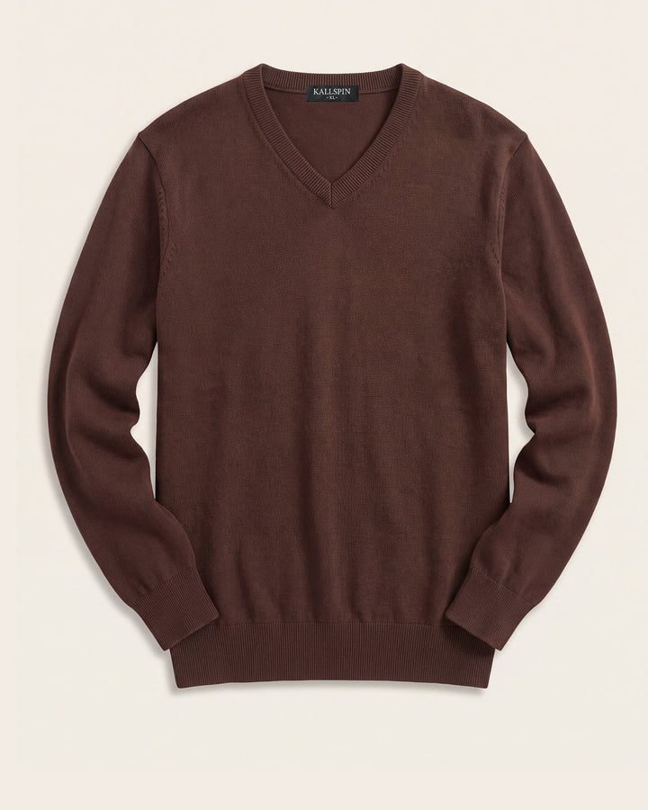 Cotton V-Neck Pullover