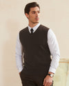 Wool Blend Cable-Knit Vest Pullover