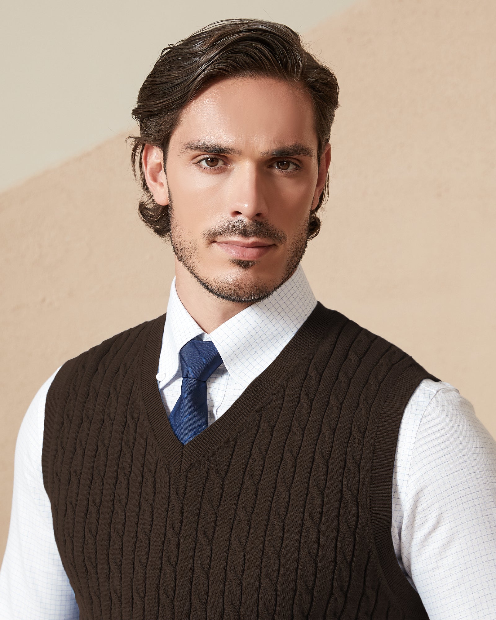 Kallspin Cotton Cable-Knit Vest - Premium Men's Clothing