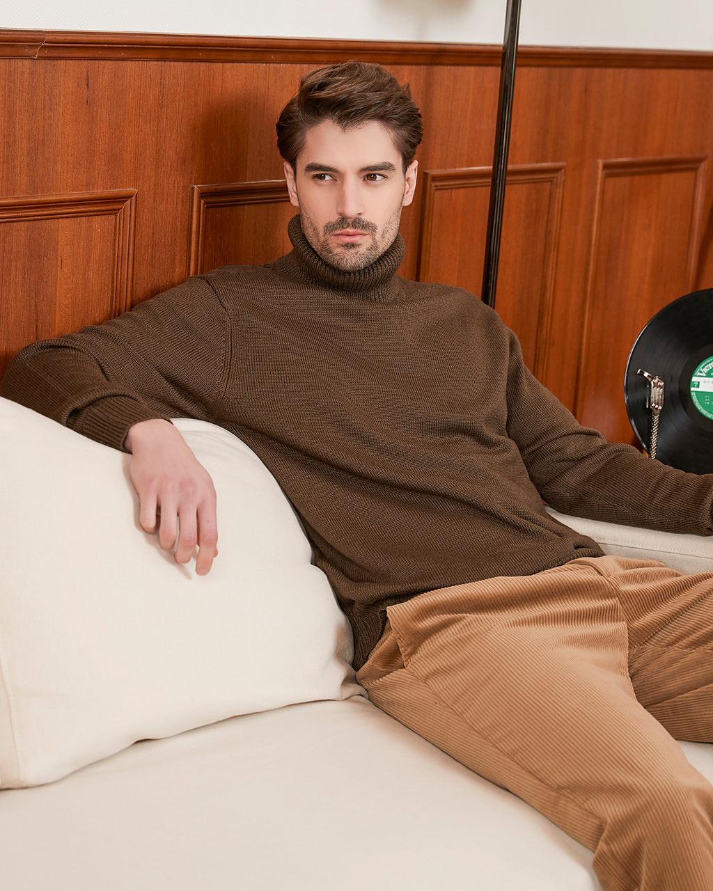 Kallspin Wool Blend Turtle Neck Pullover - Premium Men's Clothing