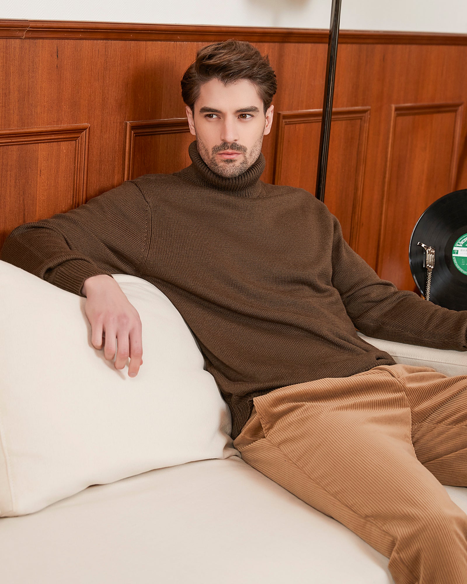Kallspin Wool Blend Turtle Neck Pullover - Premium Men's Clothing