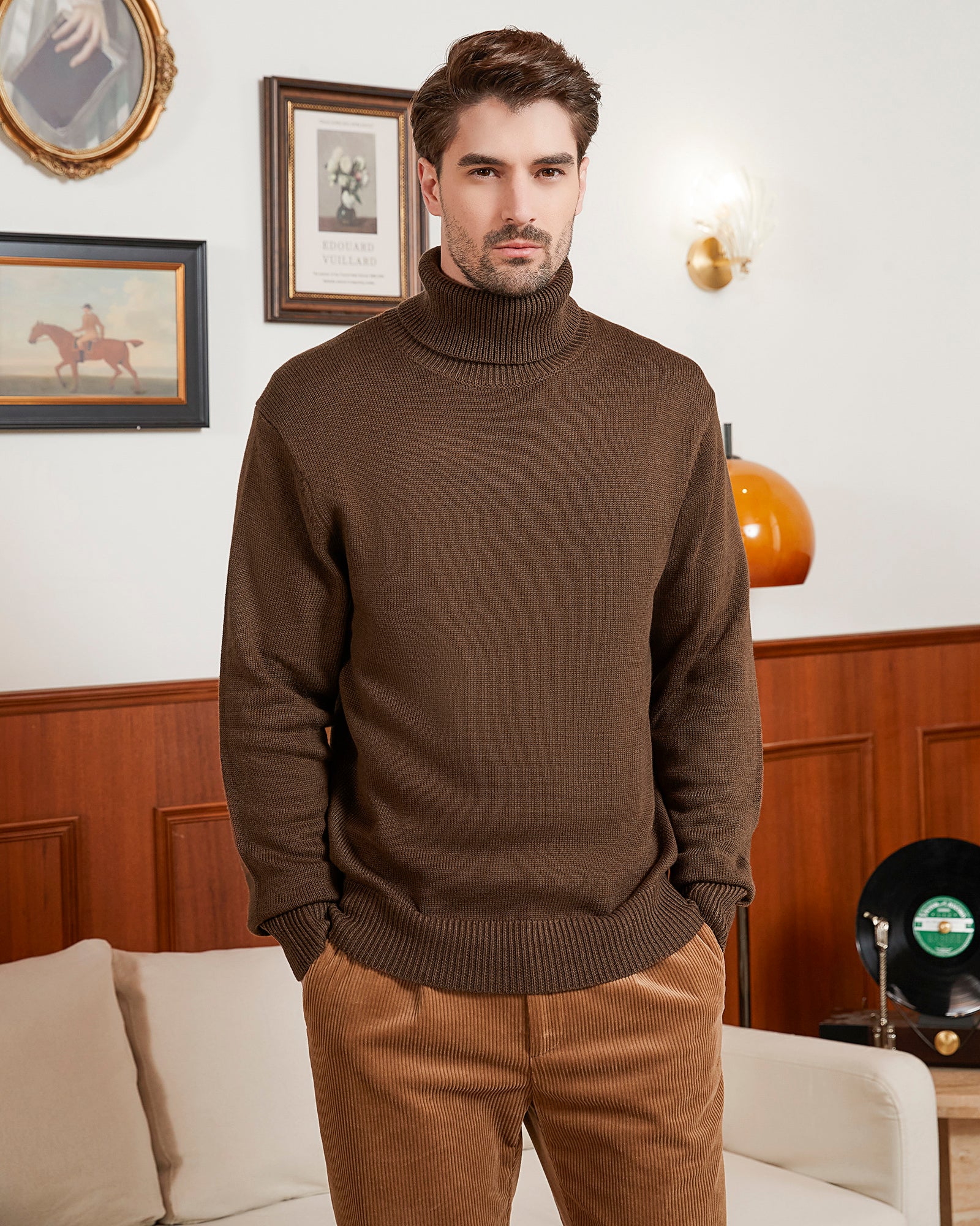 Kallspin Wool Blend Turtle Neck Pullover - Premium Men's Clothing