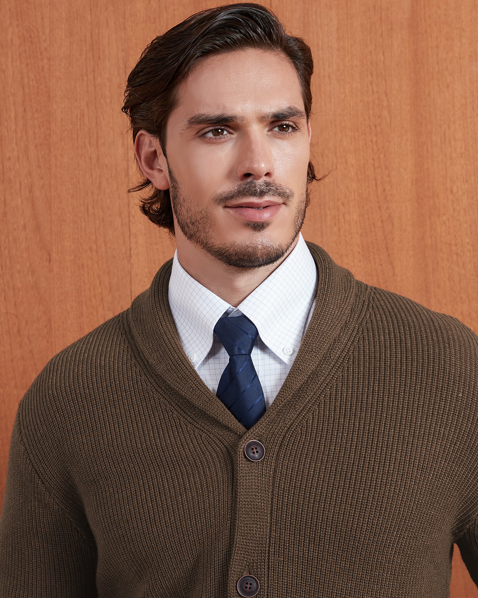 Kallspin Wool Blend Shawl-Collar Cardigan - Premium Men's Clothing