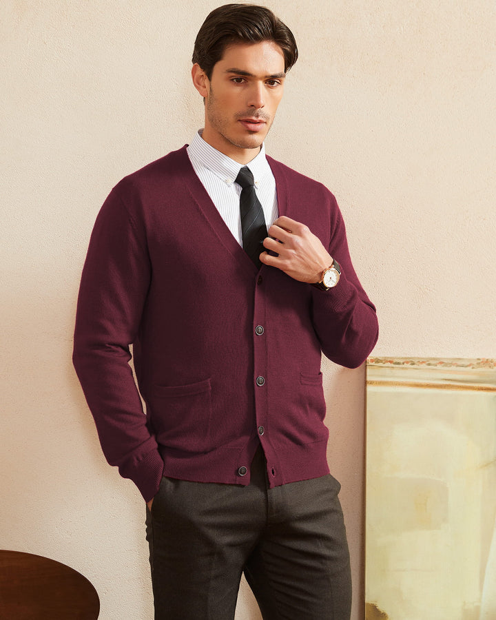 Wool Blend V-Neck Cardigan