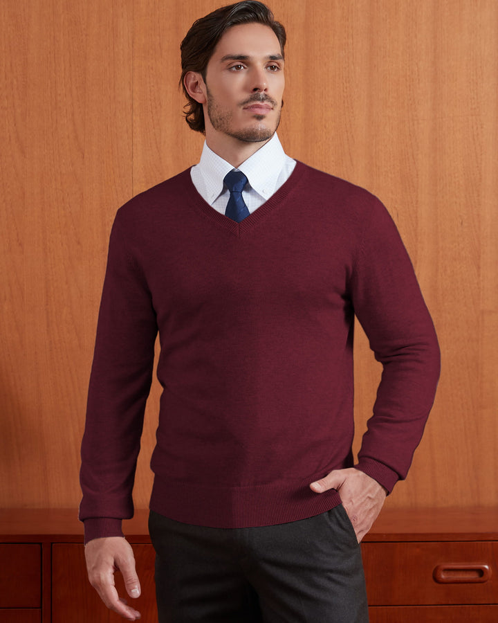 Wool Blend V-Neck Pullover