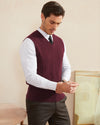 Wool Blend Cable-Knit Vest Pullover